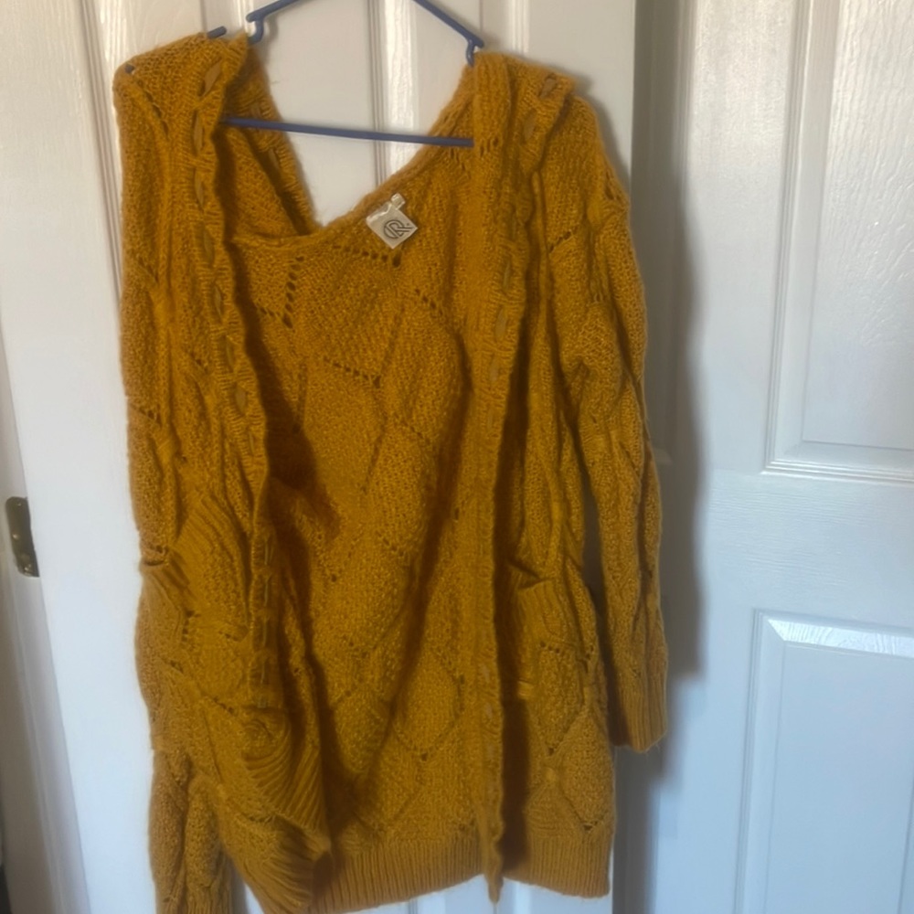 yellow chunky cardigan L/XL